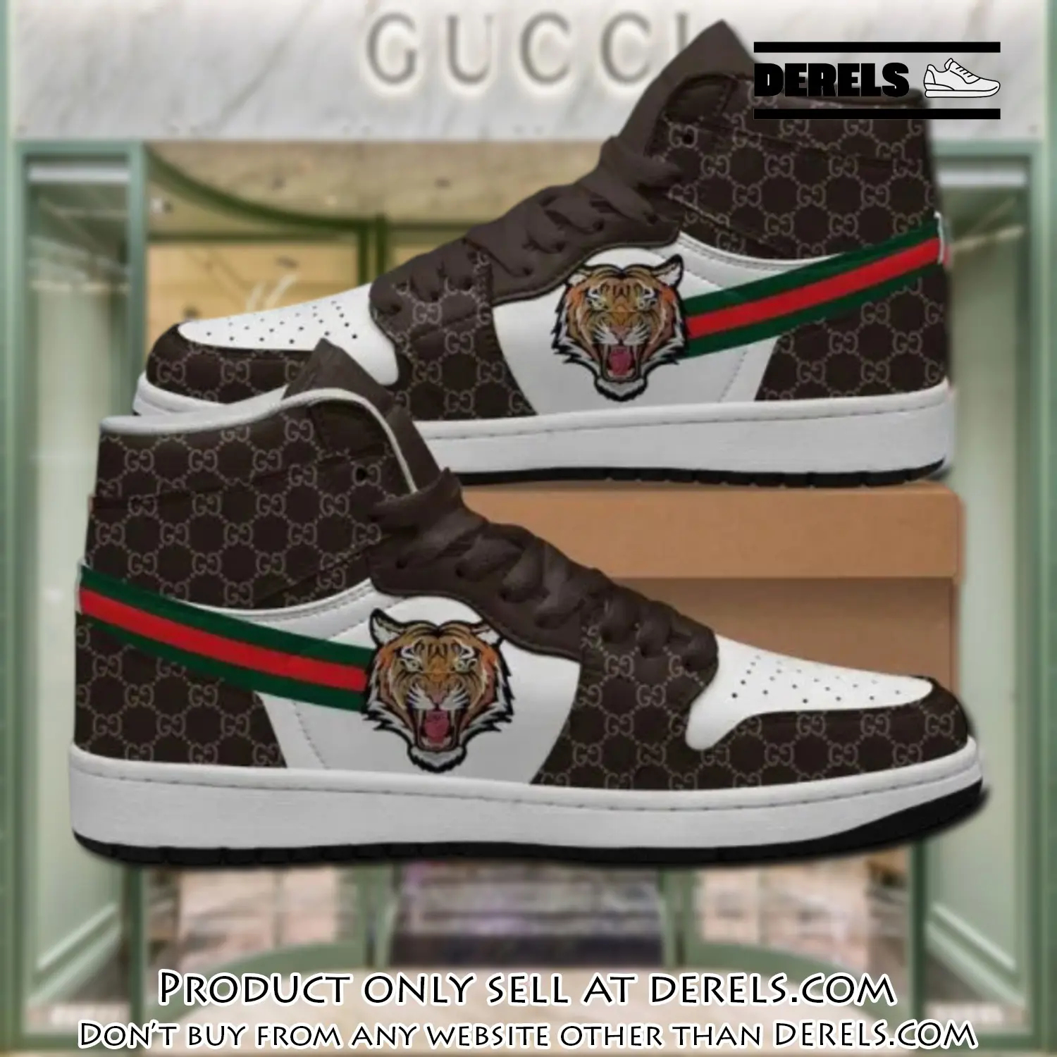 Gucci tiger brown high air jordan sneakers shoes hot  gifts unisex dr0850761